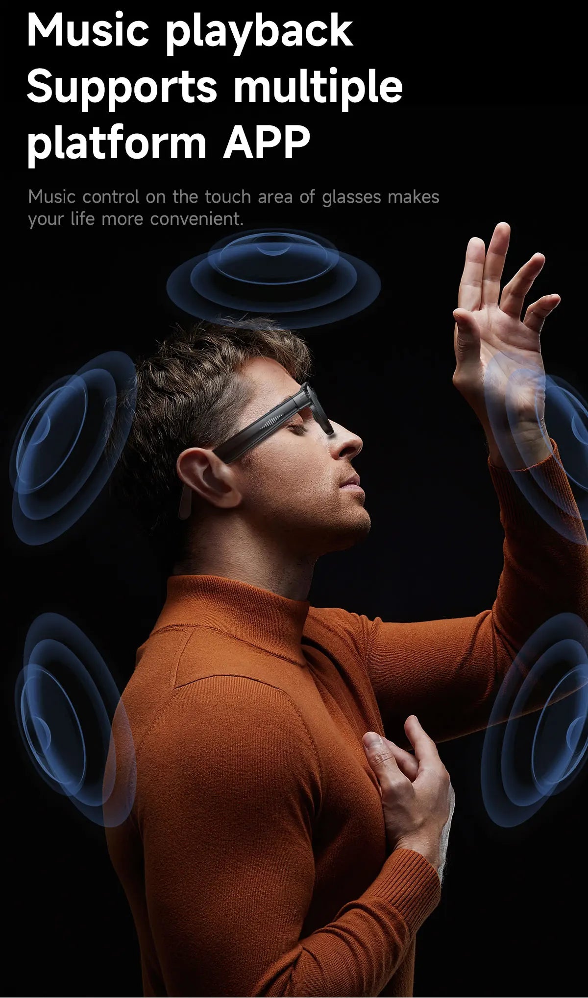 New AI Smart Glasses 800W Camera WIFI+Bluetooth Real-time Transmission Sunglasses Touch Control Video Record Glasses For XIAOMI