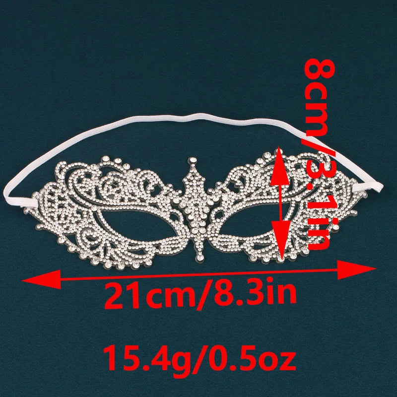 Wedding Dance Mask Headdress Bride Party Rhinestone Tassel Wedding Card Personality Mask Stage Accessories