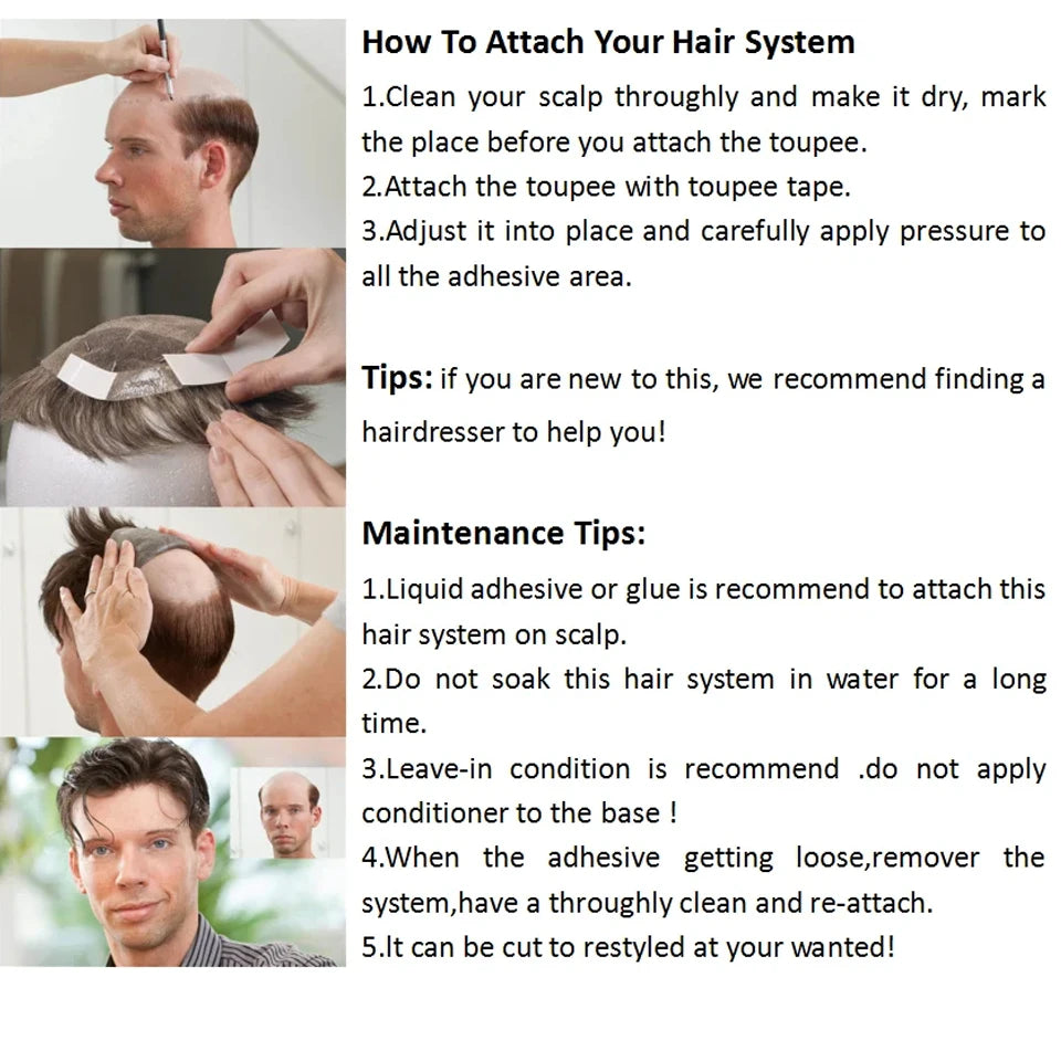 Braiding Toupee For Men Cornrow Braid Full Lace Man WIg Human Hair Braids Male Hair Prosthesis Human Hair Replacement System