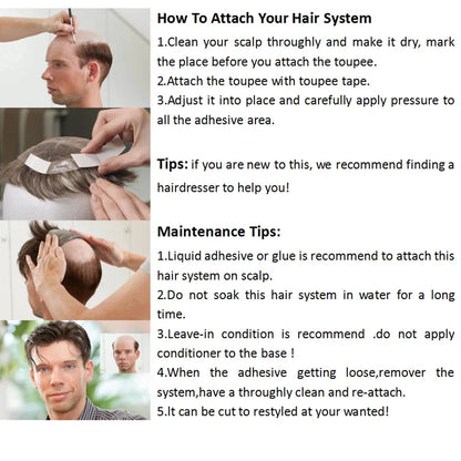 Braiding Toupee For Men Cornrow Braid Full Lace Man WIg Human Hair Braids Male Hair Prosthesis Human Hair Replacement System