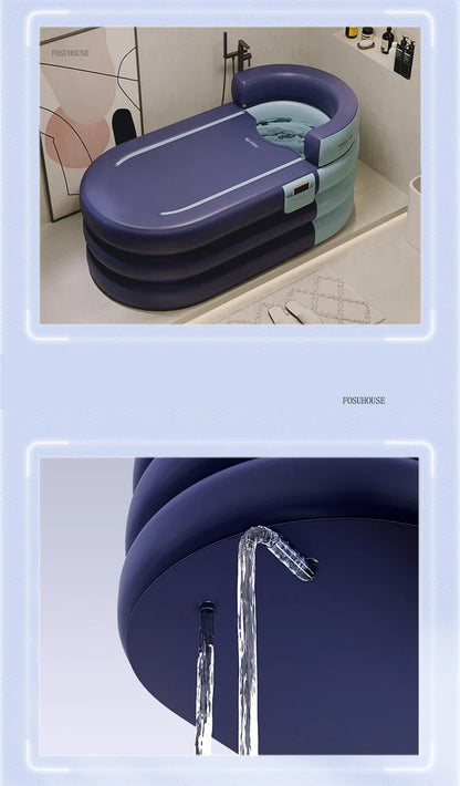 Large Capacity Inflatable Bathtub Portable Home Folding Spa Steam Sauna Bathing Bucket Hotel Space Capsule
