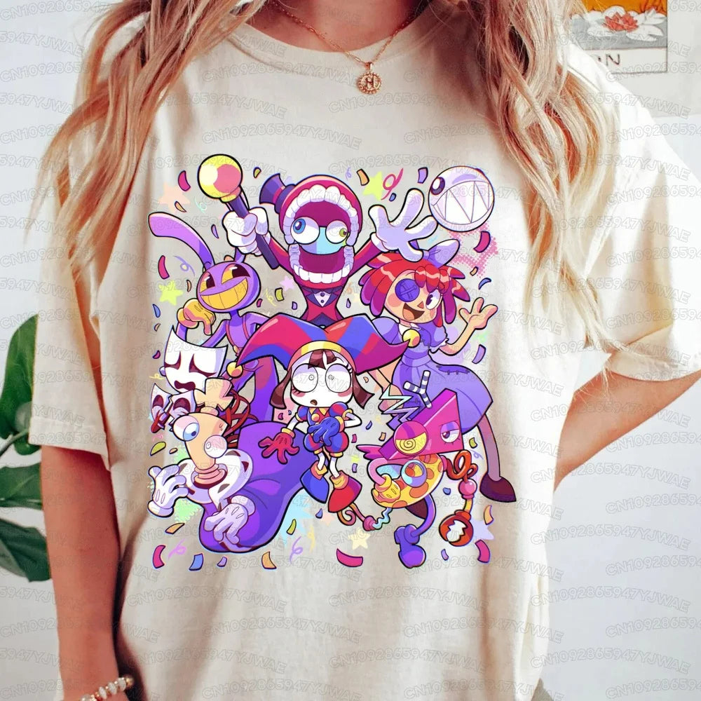 The Amazing Digital Circus Women's Men's Short Sleeve Summer Cotton Y2K Clothing Fashion Comfortable Casual Tops T-shirt