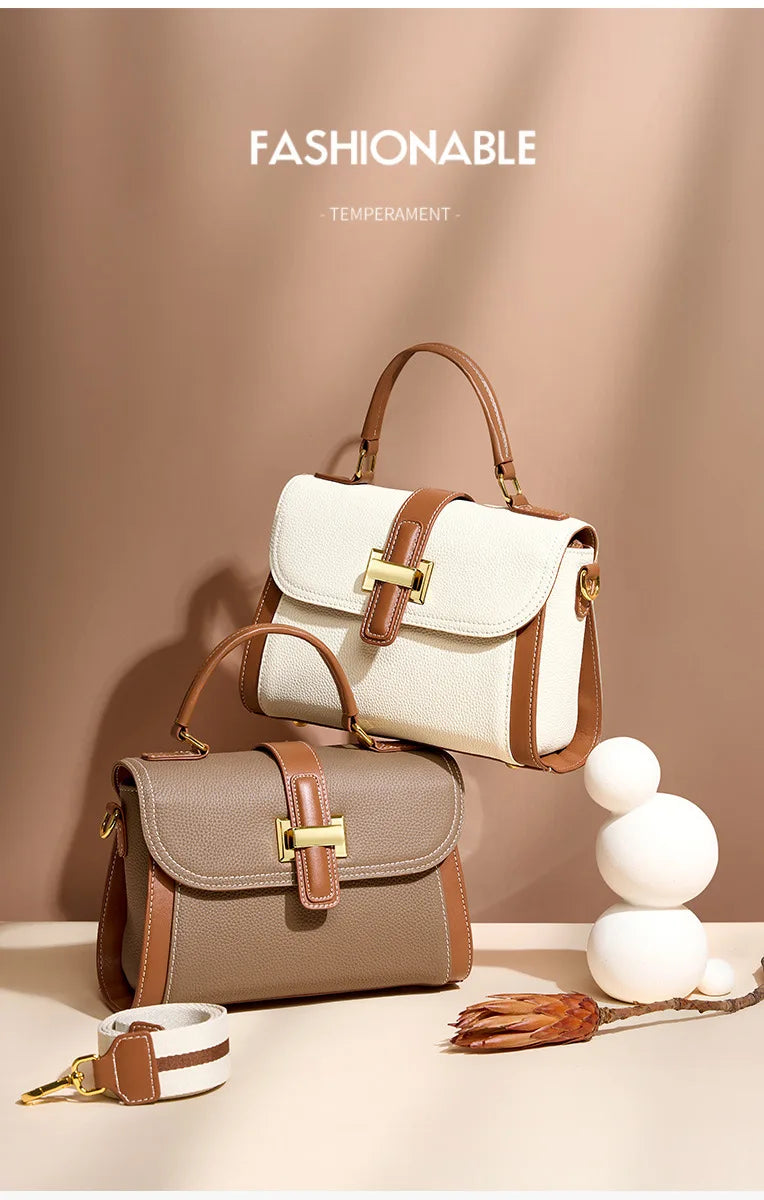 Luxury handbags female crossbody bags small square shoulder bag mom women bags new fashion 2025 genuine cowhide leather satchel