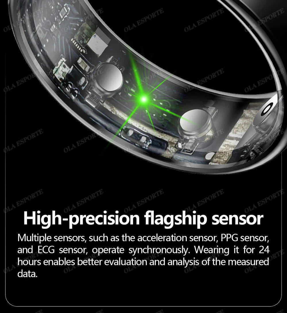 New ECG Smart Ring Men Women Bluetooth Blood Heart Rate Blood Oxygen Health Monitoring Multi Sports 5ATM Waterproof smartring
