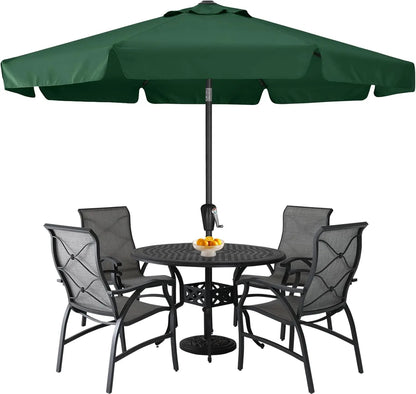 Patio Umbrella 9ft, Outdoor Table Umbrella with Push Button Tilt and Crank, 8 Ribs Umbrella for Patio Pool Garden Deck