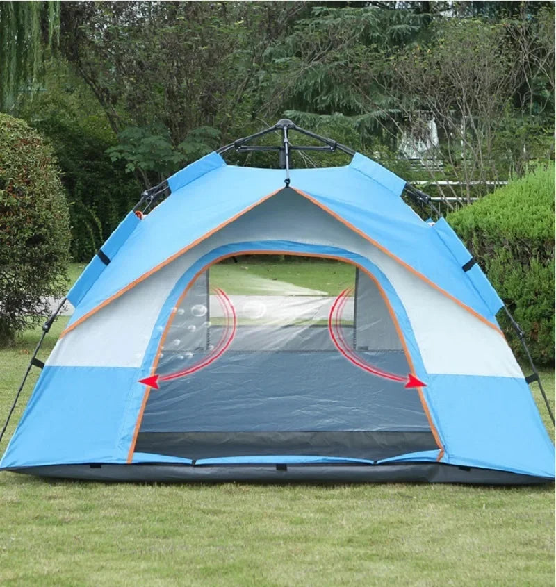 3-4 Person Automatic Camping Tent Quick Open Full-automatic Outdoor Tent Waterproof And UV Resistant Family Travel Beach Tent