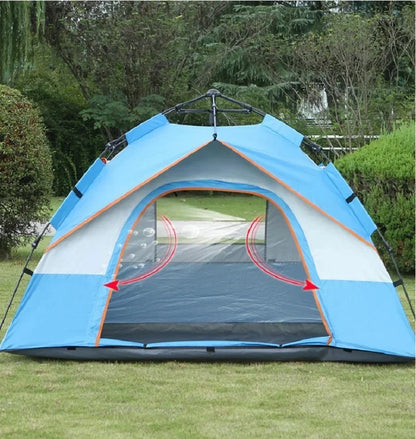3-4 Person Automatic Camping Tent Quick Open Full-automatic Outdoor Tent Waterproof And UV Resistant Family Travel Beach Tent