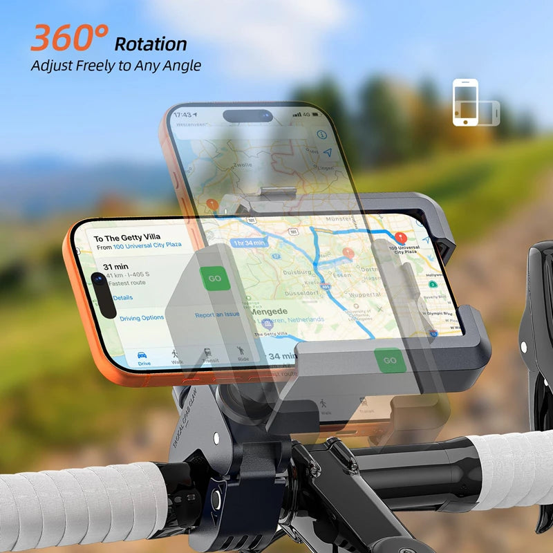 New Anti-Vibration Bicycle Phone Holder 360 Rotating Shock Absorber Quick Release Phone Mount For Electric Bike Motorcycle