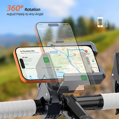 New Anti-Vibration Bicycle Phone Holder 360 Rotating Shock Absorber Quick Release Phone Mount For Electric Bike Motorcycle