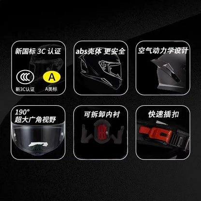Motorcycle Helmet Anti-fog Dual Lenses Large Tail Full Face Helmets Men Women Motorbike Racing Helmets Casque Moto Casco