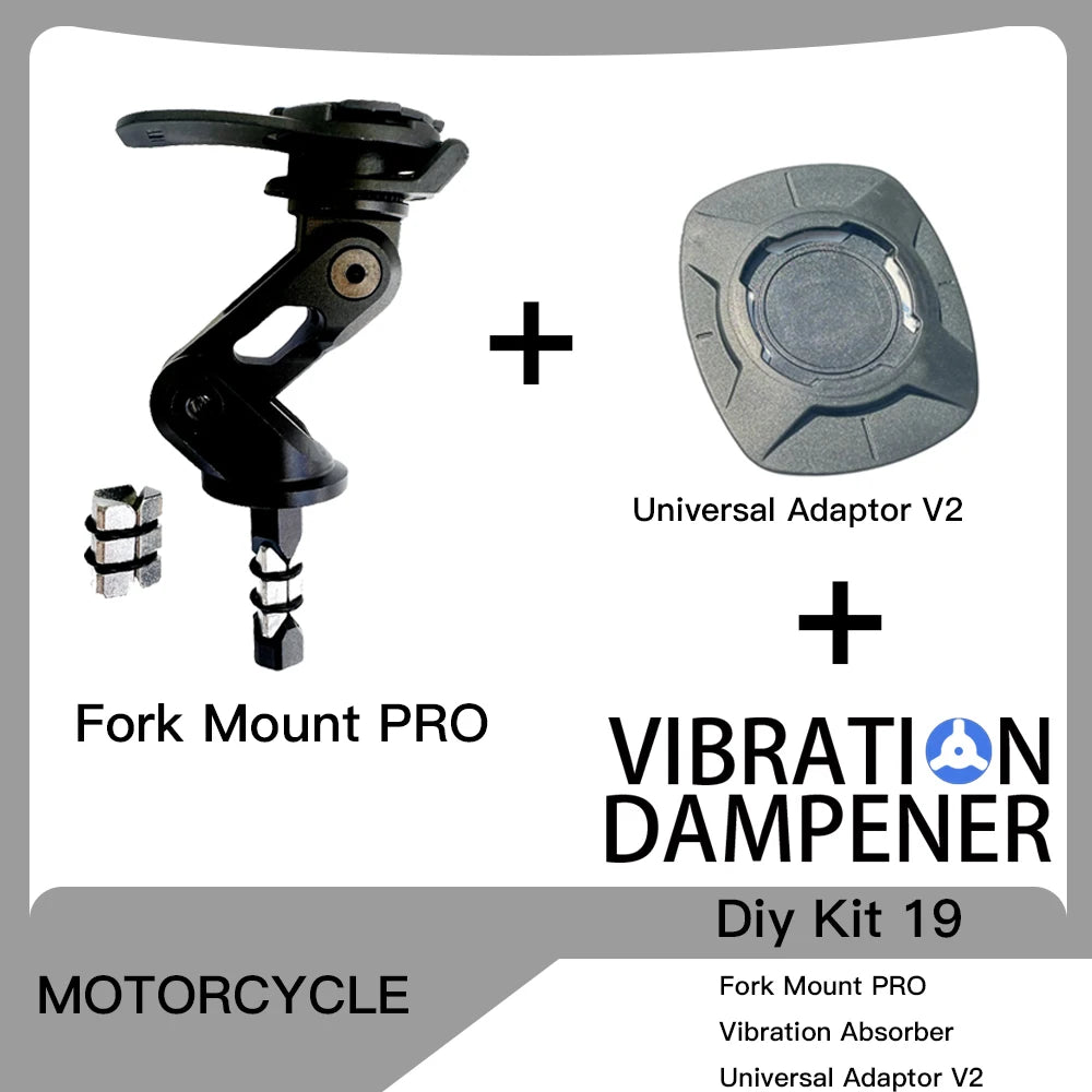 Motorcycle Handlebar Stem Fork Mount Holder Phone Mount Vibration Dampener MAG Universal Adaptors Wireless Charger Mirror Brake