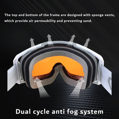 Dirt Bike Goggles with Tear-Off Quick-Release Ready Lens UV400 Motocross Glasses TPU Dual-Cycle Defogging Motorcycle Eyewear