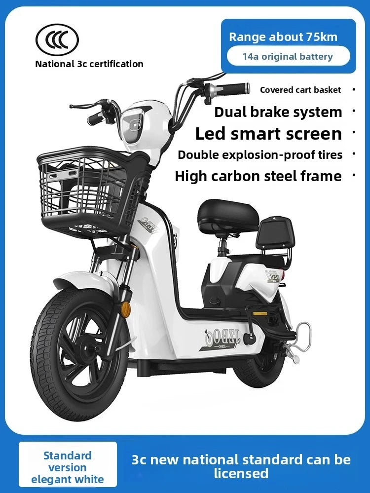 2024 New Model New National Standard Women's Compact Long-Range Electric Bicycle - Power-Assisted E-Scooter for Adult Females