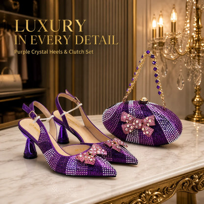Italian Shoe and Bag Set Designer Wedding Fashion Party Shoes and Bag Match for Women Elegant Woman Heeled Shoes for Wedding