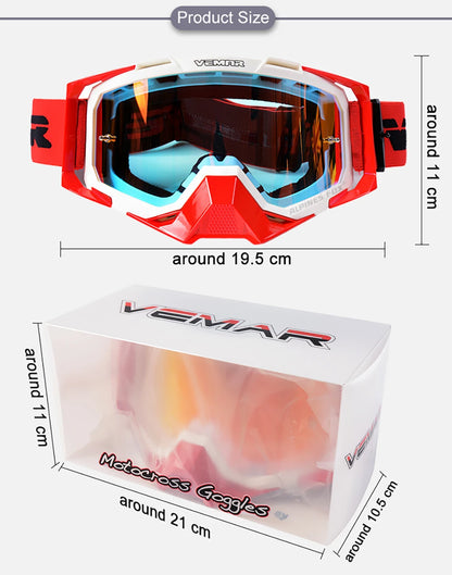 VEMAR Motorcycle Goggles Men Dustproof Motocross Helmet Glasses Skiing Gafas MTB ATV Dirt Bike Moto Sunglasses Outdoor Riding