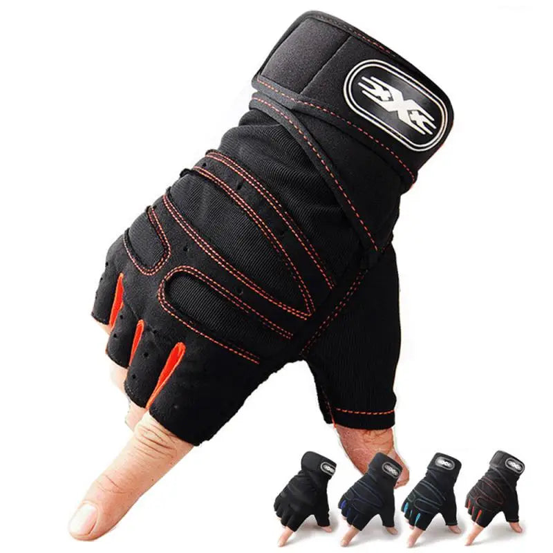 Gym Sport Gloves Fitness Weight Lifting Wristband Half Finger Gloves Outdoor Cycling Hiking NonSlip Glove Body Building Training