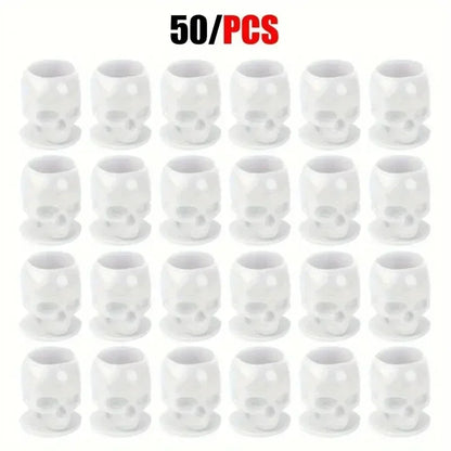 50Pcs Disposable Tattoo Skull Ink Cups Permanent Makeup Coloring Pigment Cup Container Tattoo Accessory for Tattoo Artists