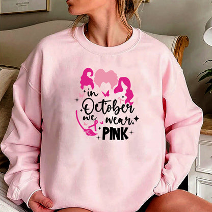 Breast Cancer Awareness Sweatshirt In October We Wear Pink Hoodie Pink Ribbon Sanderson Sister Sweatshirts Breast Cancer sweater