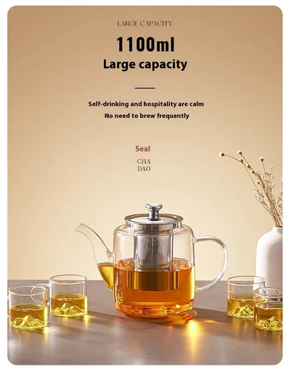 GIANXI Tea Teapot Household Large Capacity Glass Tea Maker Tea Separation Thickened High Temperature Tea Set Single Pot
