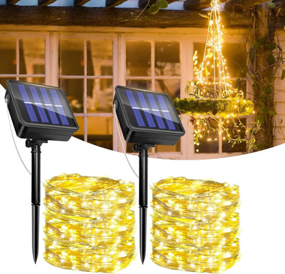 Solar Fairy String Lights Outdoor LED String Lights 8 Modes IP65 Waterproof for Christmas Garden Balcony Patio Tree Yard Decor