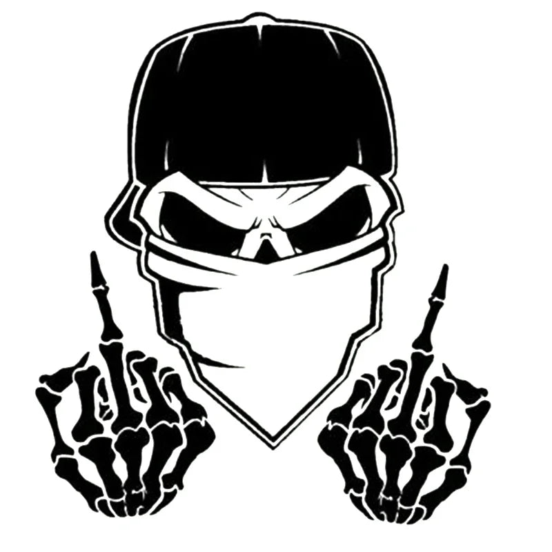 Car Sticker Car Window Decal Truck Outdoor Sticker Skull F U Middle Fingers Wicked Vinyl Decor Decals