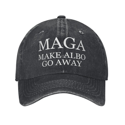 Vintage MAGA Make Albo Go Away Baseball Cap Unisex Distressed Denim Sun Cap Australia Saying Outdoor All Seasons Adjustable Hats