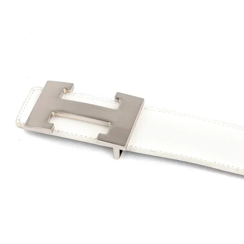 Red Luxury Designer Brand Cowhide H Belt Men High Quality Women Genuine Real Leather Dress Cowhide Strap for Jeans Waistband