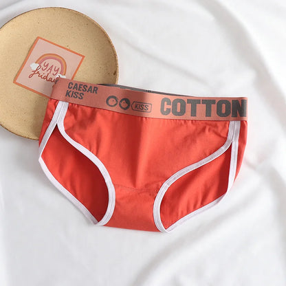 Women Cotton Panties Ladies Sexy Letter Sports Seamless Briefs Beathable Antibacterial Lingerie Solid Underwear Female Intimates