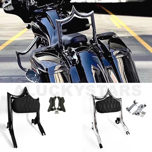 Detachable Crown Passenger Backrest Sissy Bar For Harley Touring CVO Street Glide Road King Electra Road Glide 2009-2024