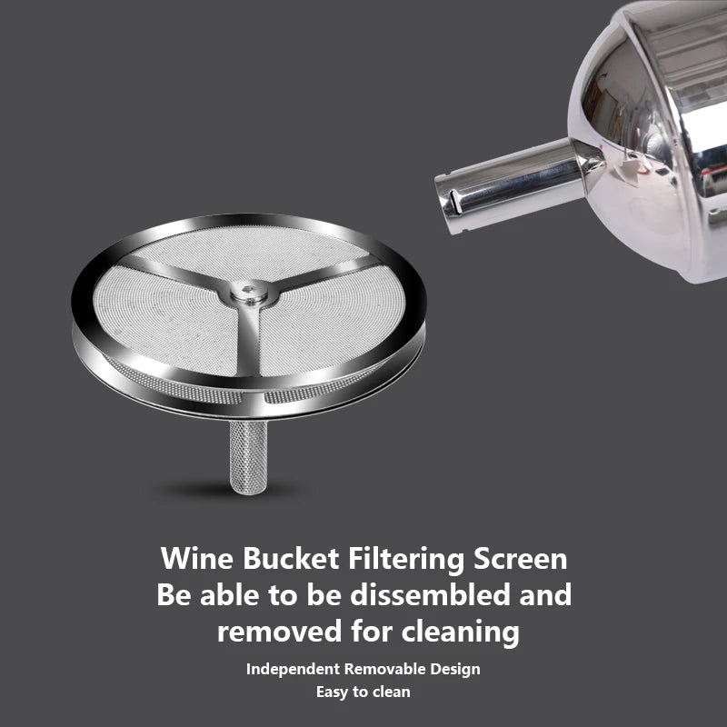 Stainless Steel Wine Shower Funnel with Sediment Strainer, Wine Aerator