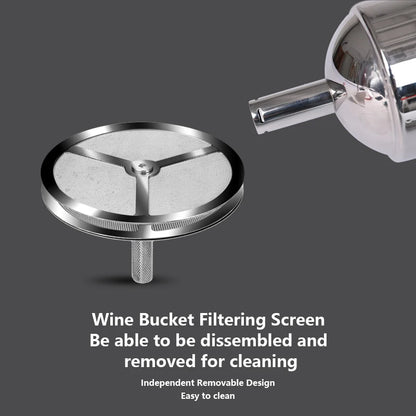 Stainless Steel Wine Shower Funnel with Sediment Strainer, Wine Aerator