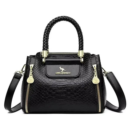 Luxury Handbag Fashion Print Large Capacity Soft Leather Women Shoulder Crossbody Bag Leisure Designer Ladies Purses and Handbag