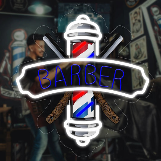 1 barbershop neon sign, barbershop decoration, dimmable barber neon light, beauty salon, man cave bar, commercial store sign .