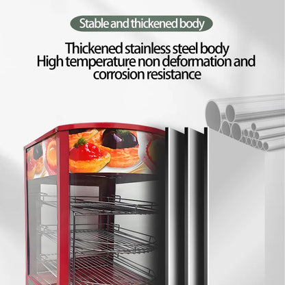 Commercial Food Warmer Display 5-Tier  Pizza Warmer Display Pastry Display Case Restaurant Heated Cabinet