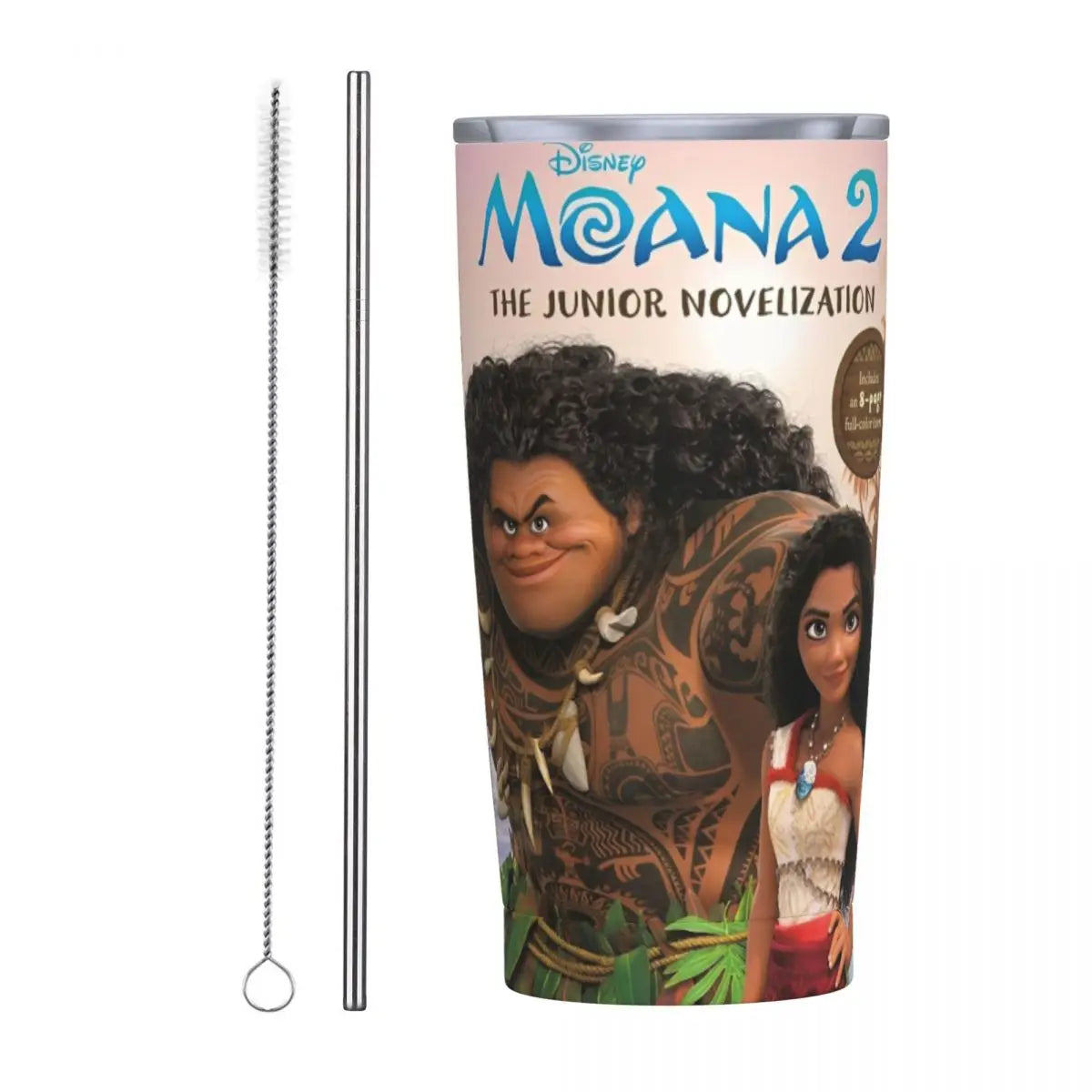Moana and Pua Cartoon Movie Insulated Tumbler with Straws Stainless Steel Coffee Mugs Double Wall Car Bottle Cups 20oz