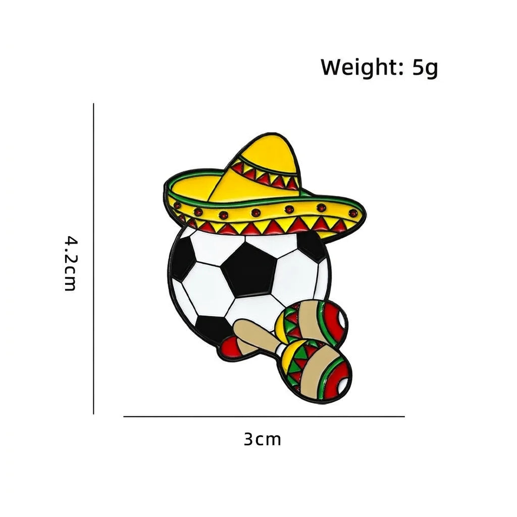 Sports Decoration Brooch Compact 2026  Souvenir Soccer Commemorative Brooch Delicate North America Football Pin