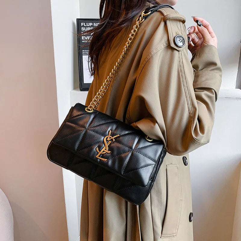 2025 New Luxury Diamond Quilted Chain Bag Women Fashion Crossbody Shoulder Bag For Commute