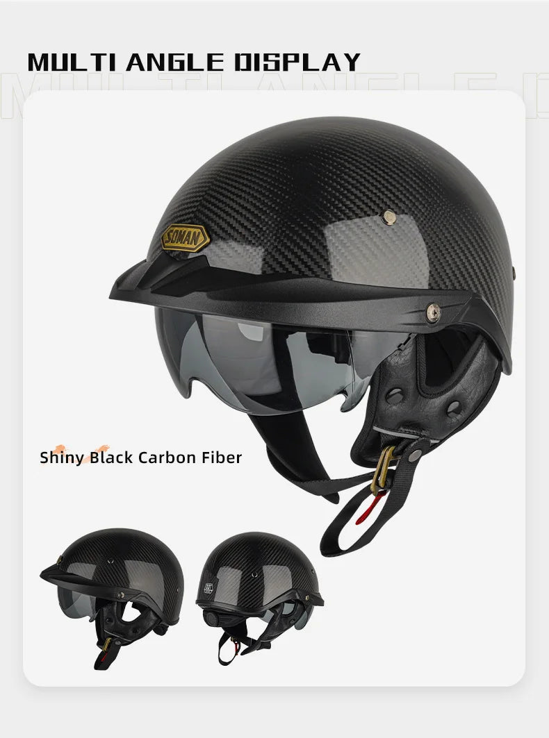 Summer Motorcycle Helmet S-XXXL Cascos Para Moto Retro Half Face Motorbike Riding Anti-UV Len Cool Style Chopper for Men Use