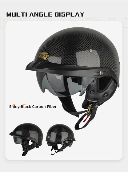 Summer Motorcycle Helmet S-XXXL Cascos Para Moto Retro Half Face Motorbike Riding Anti-UV Len Cool Style Chopper for Men Use