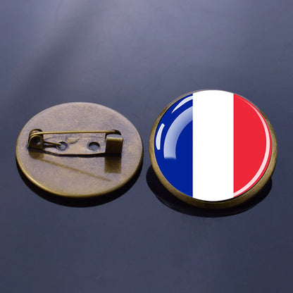 Europe National Flag Brooch Pins Albania Spain Italy France UK Germany Poland Flags Badge Patriot Gift