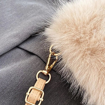 Fahion Faux Fur Tote Bag Women's Bucket Plush Luxury Design Ladies Handbags Winter Crossbody Shoulder Bags