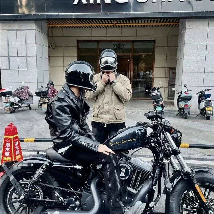HOT Korea Japan Style Moto Helmet Fiberglass Shell Moto Helmet DAVID 2 Series Rider Gears Vintage Capacetes Cascos Para Moto
