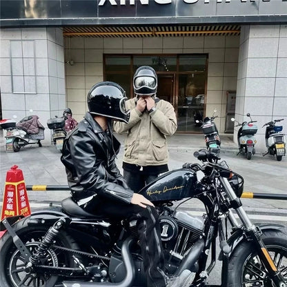 HOT Korea Japan Style Moto Helmet Fiberglass Shell Moto Helmet DAVID 2 Series Rider Gears Vintage Capacetes Cascos Para Moto
