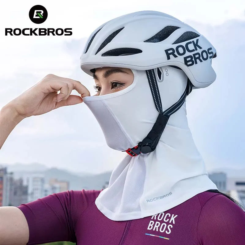 ROCKBROS Ice Silk Cycling Face Mask Cover Summer Breathable Cool Sports Bike Balaclava Anti-UV Cap Riding Headgear Cycling Masks