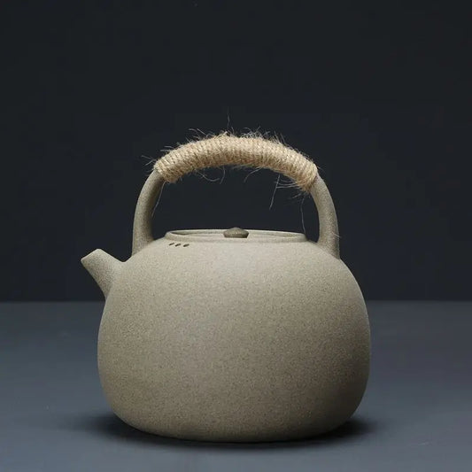 Handmade rough pottery teapot Kettle Heat-resistant health care pot