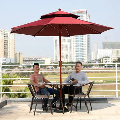 Led Big Size Umbrella Parasol Metal 3M Dia Solar Panel Patio Restaurant Umbrella Outdoor Garden Nature Wholesale Beach Umbrellas