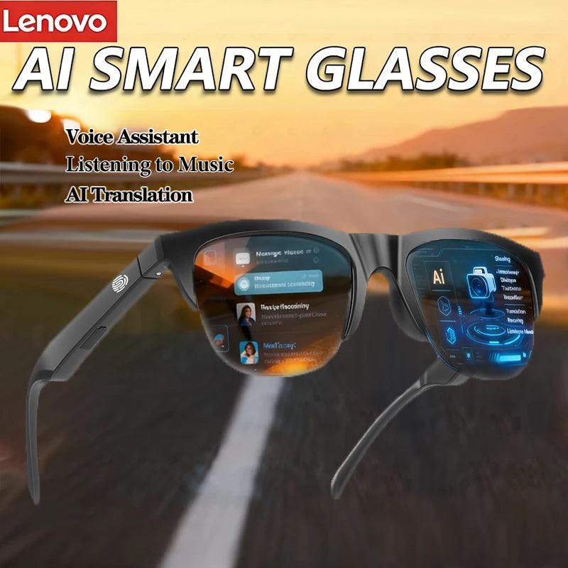 Lenovo 2026 New AI Smart Glasses: AI Translation, HD Hands-Free Calling, AI Chat Logging, Music Playback Type-C Smart Glasses