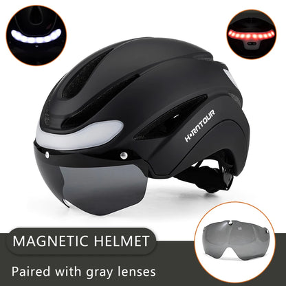 Horntour New Bicycle Helmet Ride Lights Racing Road Bike Helmet Men and Women Outdoor Sports Pro Cycling Bicicleta Safety Cap ﻿