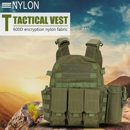 Nylon Tactical Vest Body Armor Hunting Carrier Airsoft Accessories CS Combat MOLLE Camo Military Army Vest for Outdoor Hunting
