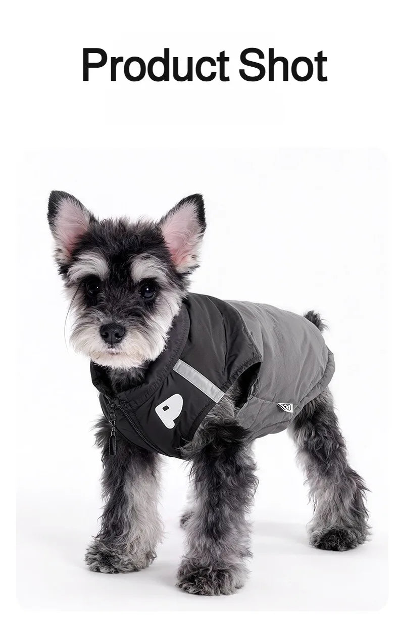 Winter warm pet clothes, trendy autumn and winter dog clothes, thickened dog cotton coat, cute